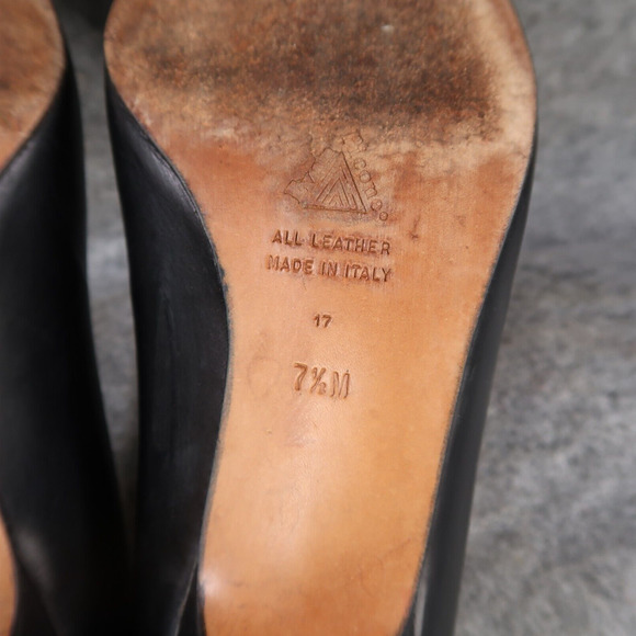 Evan Picone Shoes Womens 7.5 Pumps Classic Leather Vintage Black Slip On Formal - Picture 15 of 16